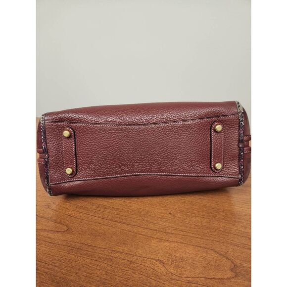 Coach Kristy Burgundy Shoulder Bag With Exotic Embossed Snake Trim. See pictures - Picture 9 of 16